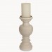 Sudbury White Candle Stick With A Light Crackle Finish